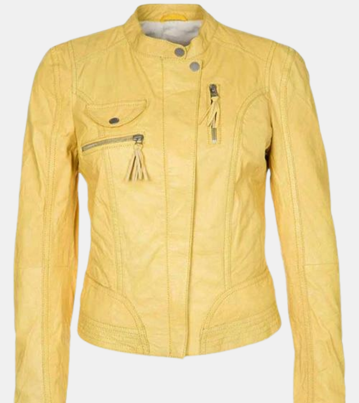 Women's Yellow Biker's Leather Jacket