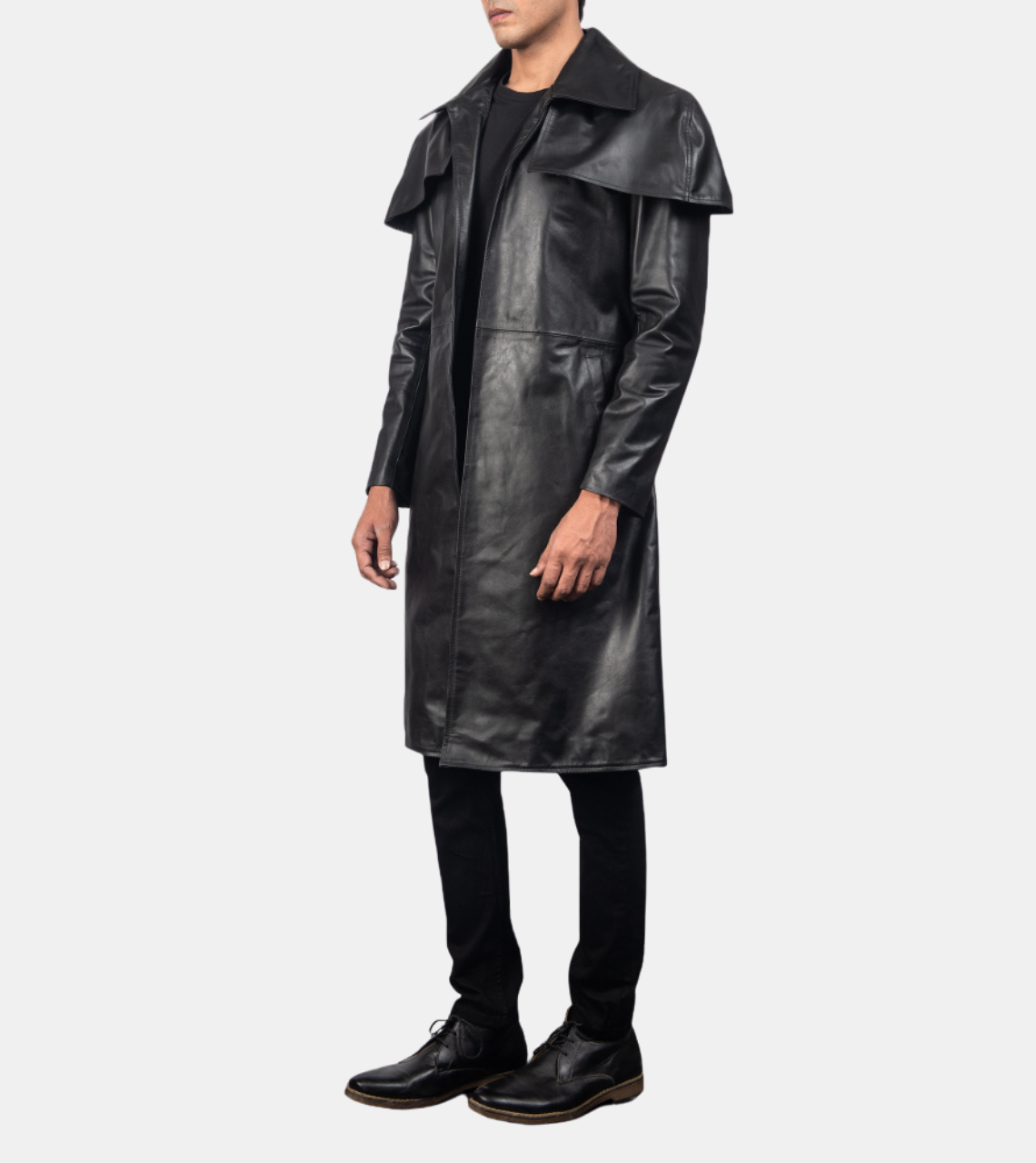  Men's Black Leather Coat
