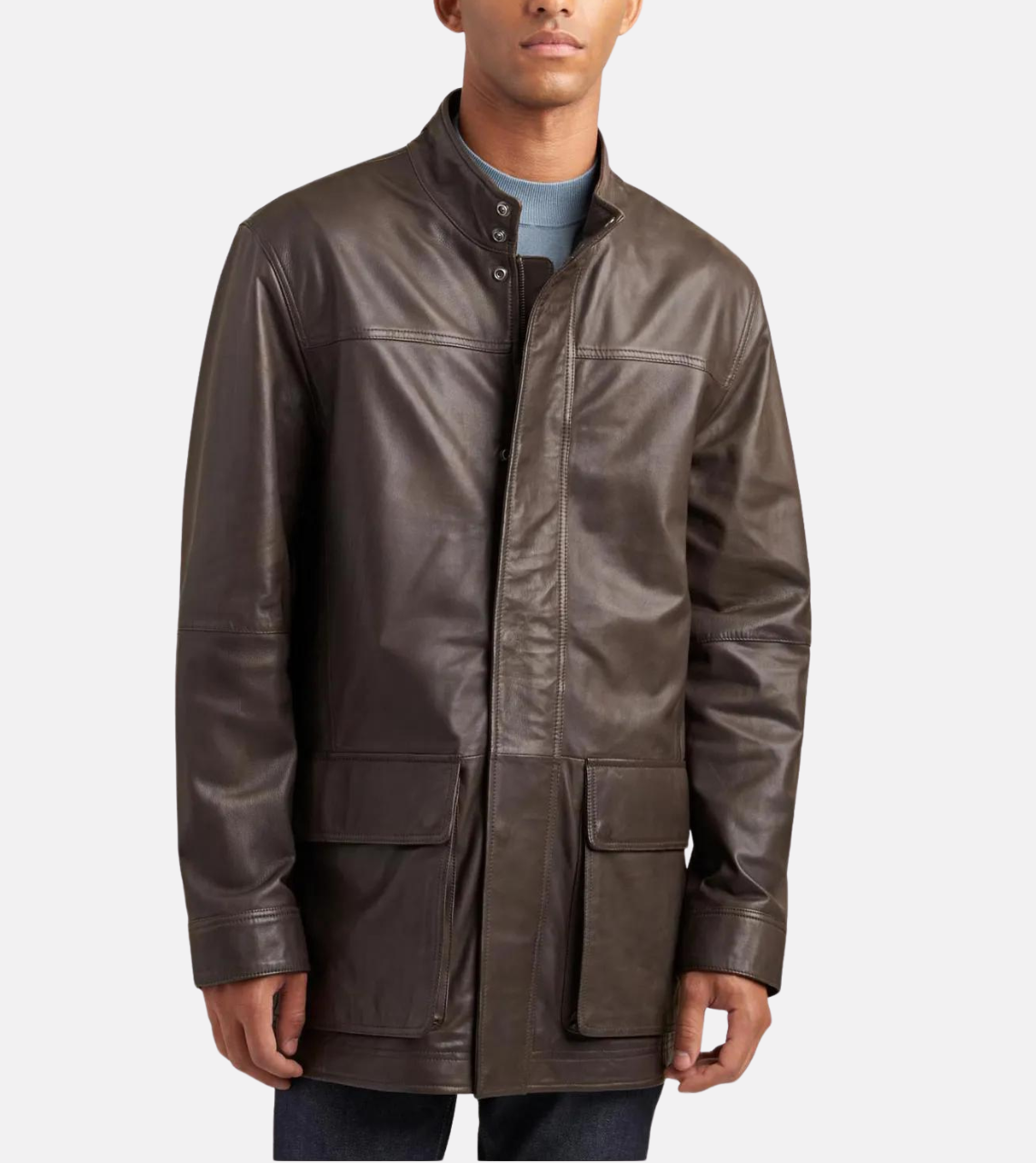 Brown Men's Leather Coat