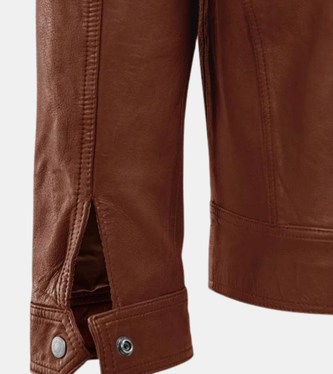 Riccardo Men's Tan Brown Leather Jacket Cuff