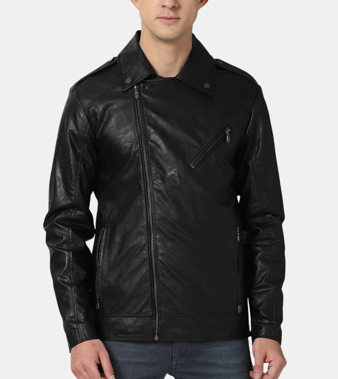 Eadwin Men's Black Biker's Leather Jacket