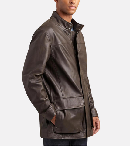 Brown Leather Coat