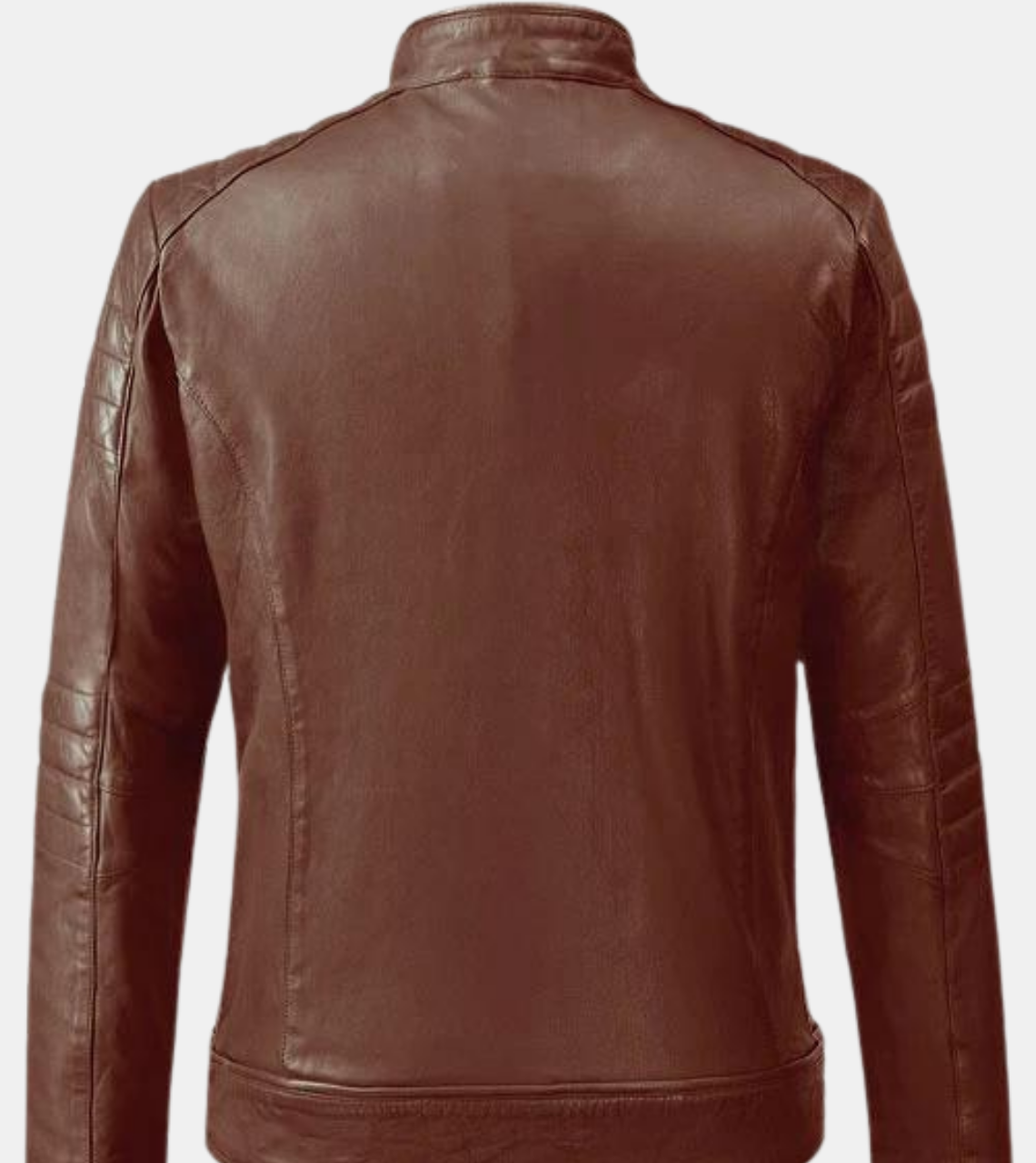 Lorenzo Men's Tan Brown Quilted Leather Jacket Back