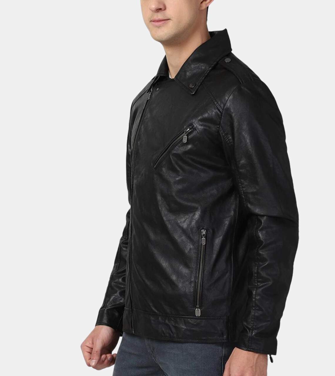 Eadwin Men's Black Biker's Leather Jacket