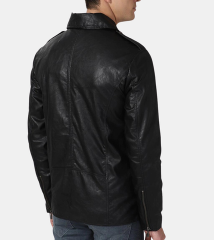 Eadwin Men's Black Biker's Leather Jacket