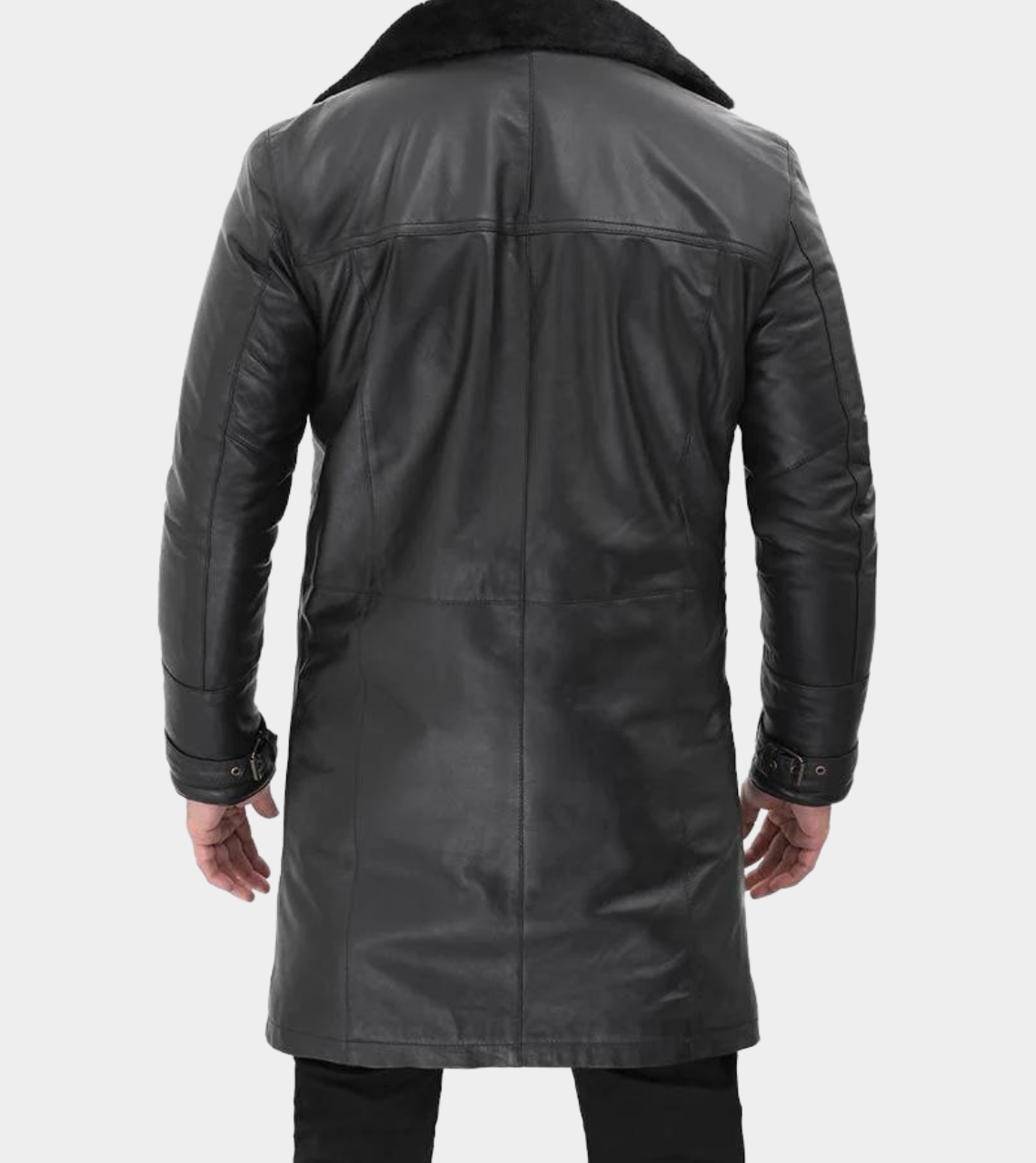 Shearling Lambskin Men's Leather Coat Back