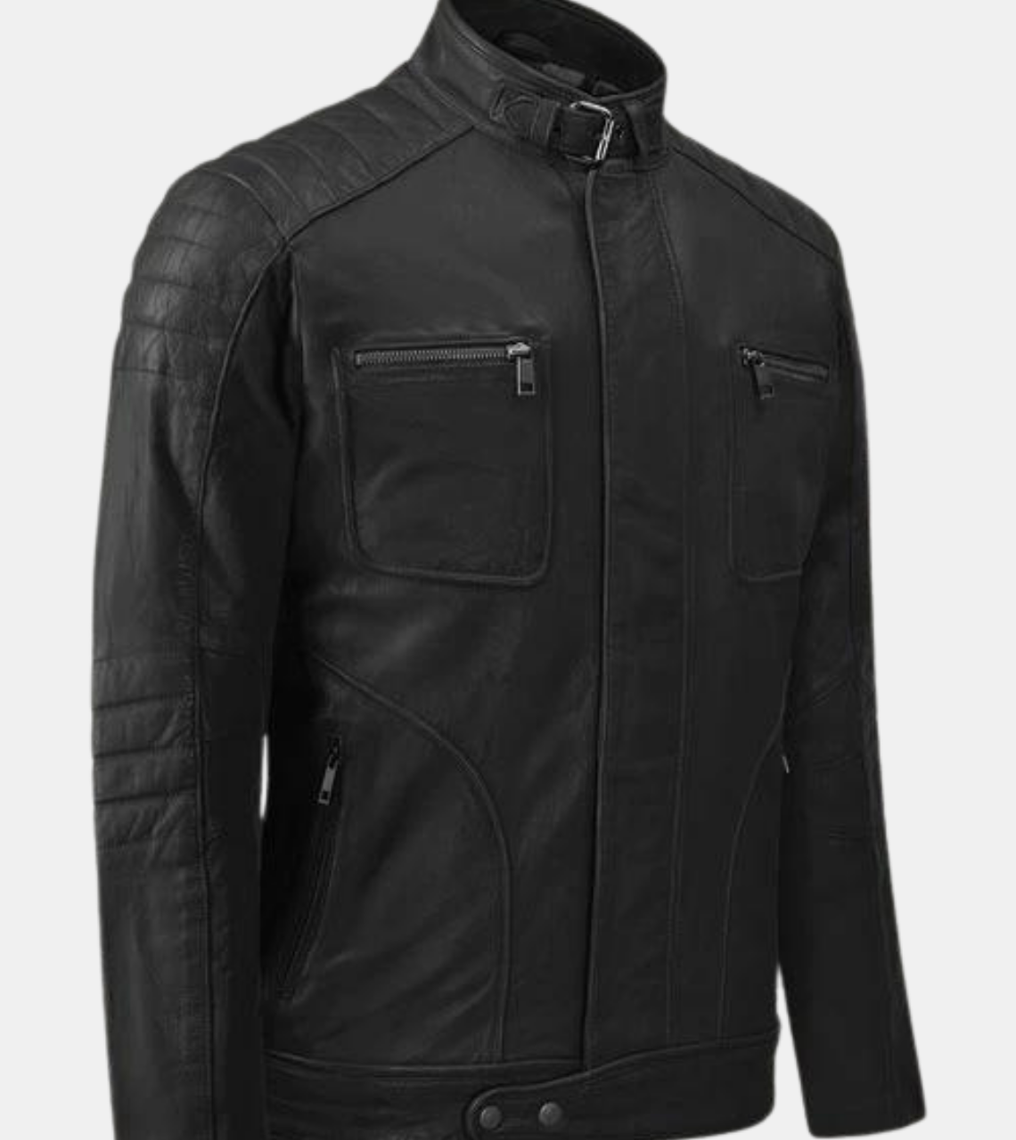  Black Quilted Leather Jacket