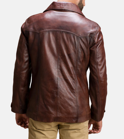  Antarctic Distressed Men's Leather Jacket  Back