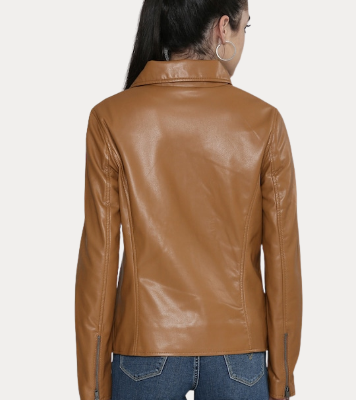 Brown Women's Biker Leather Jacket