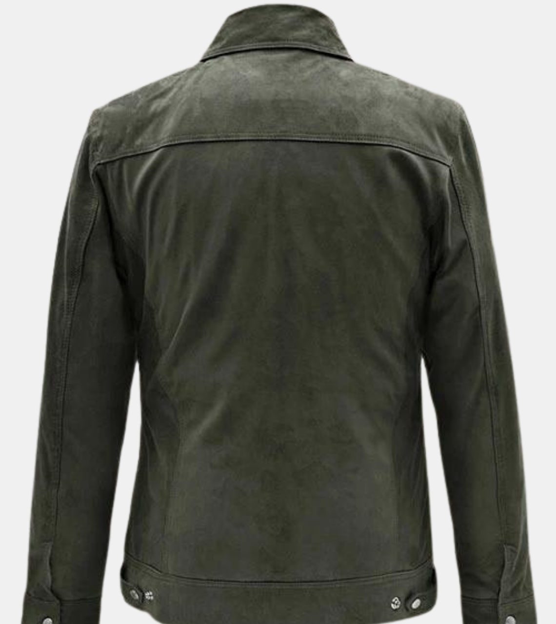 Fedele Men's Green Suede Leather Jacket Back
