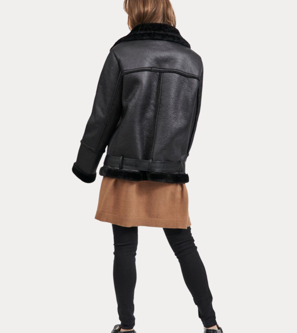 RAF Shearling Leather Jacket For Women's