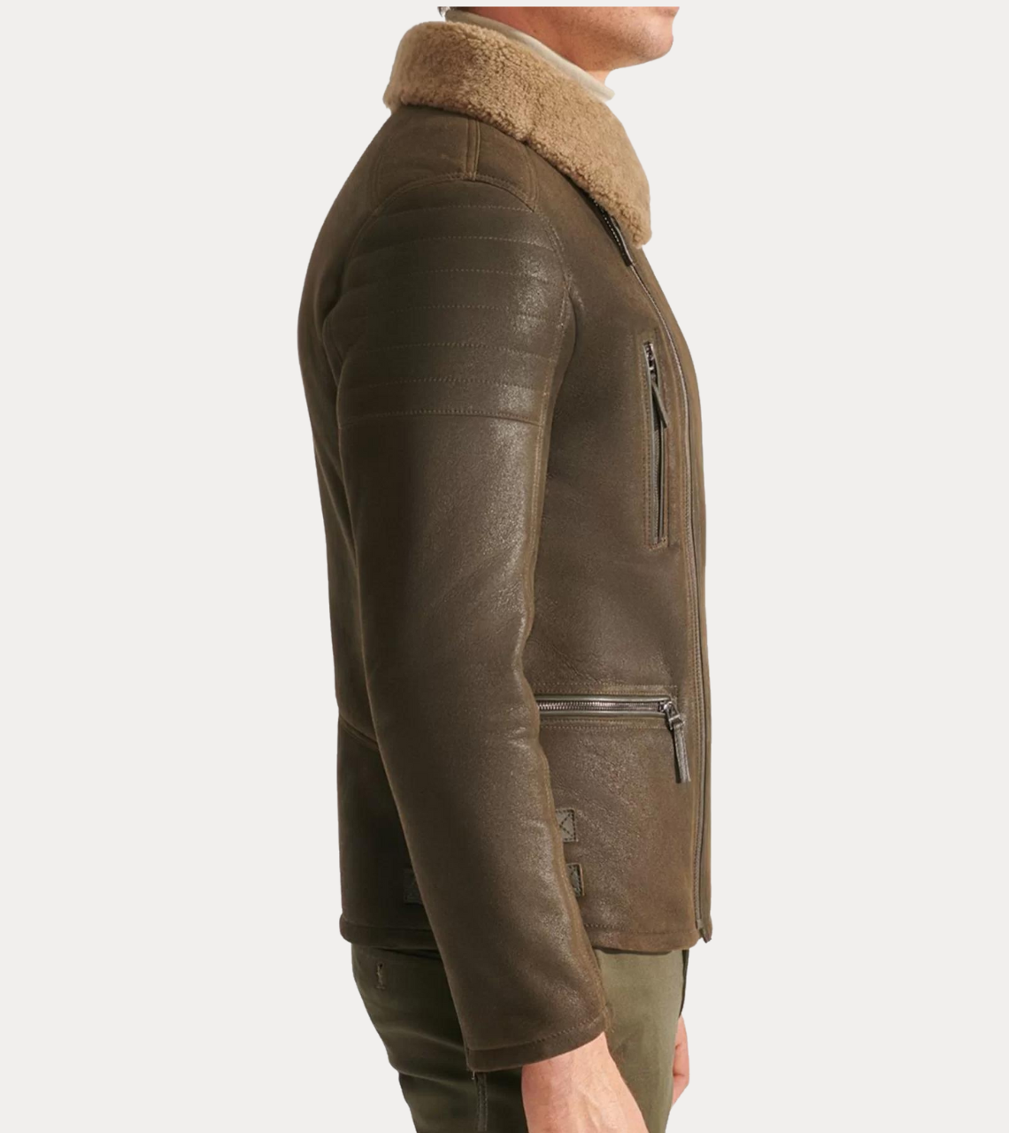 Shearling Men's Leather Bomber Jacket