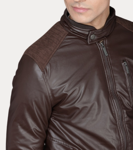  Brown Men's Biker Leather Jacket