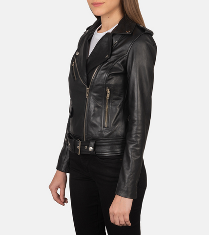  Women's Biker Leather Jacket