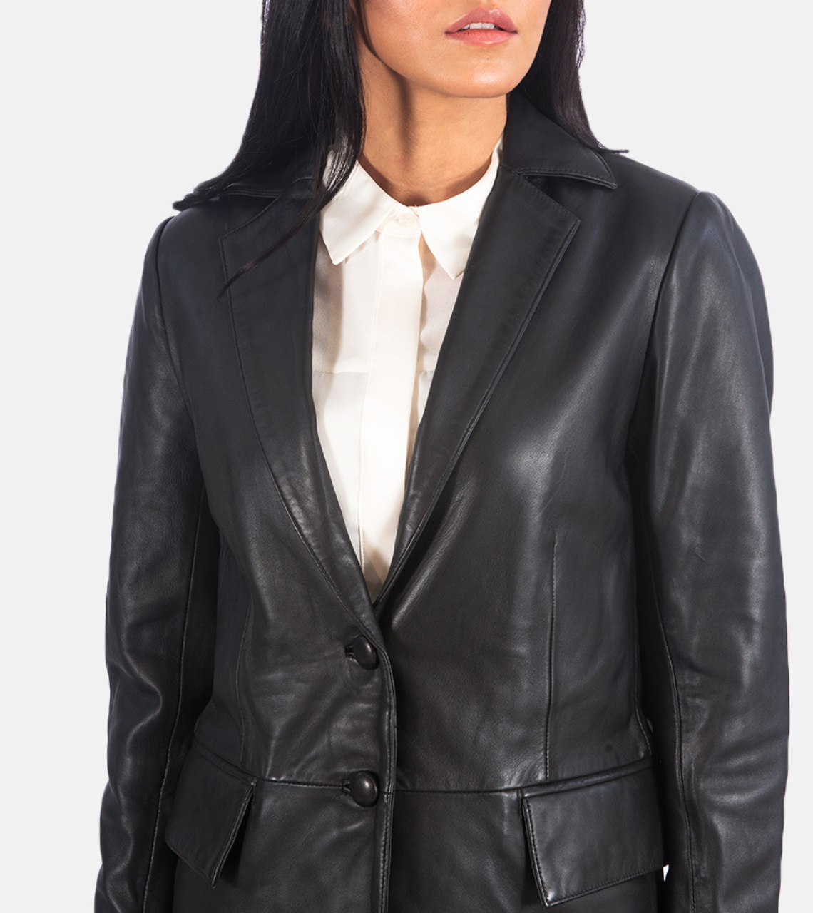 Marilyn Black Leather Blazer