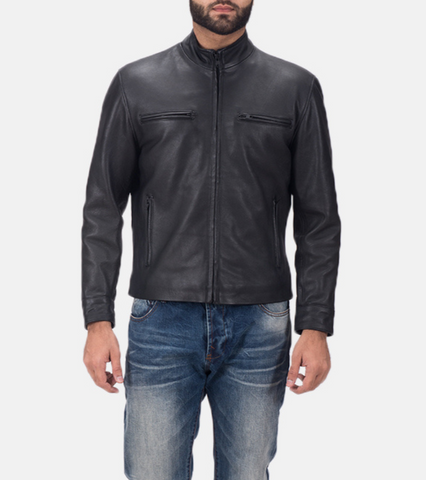 Matte Men's Biker Leather jacket