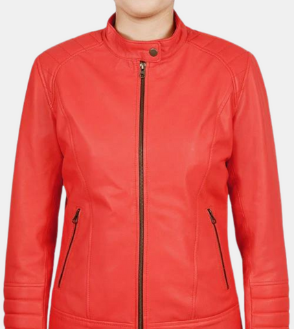 Windsor Women's Red Leather Jacket