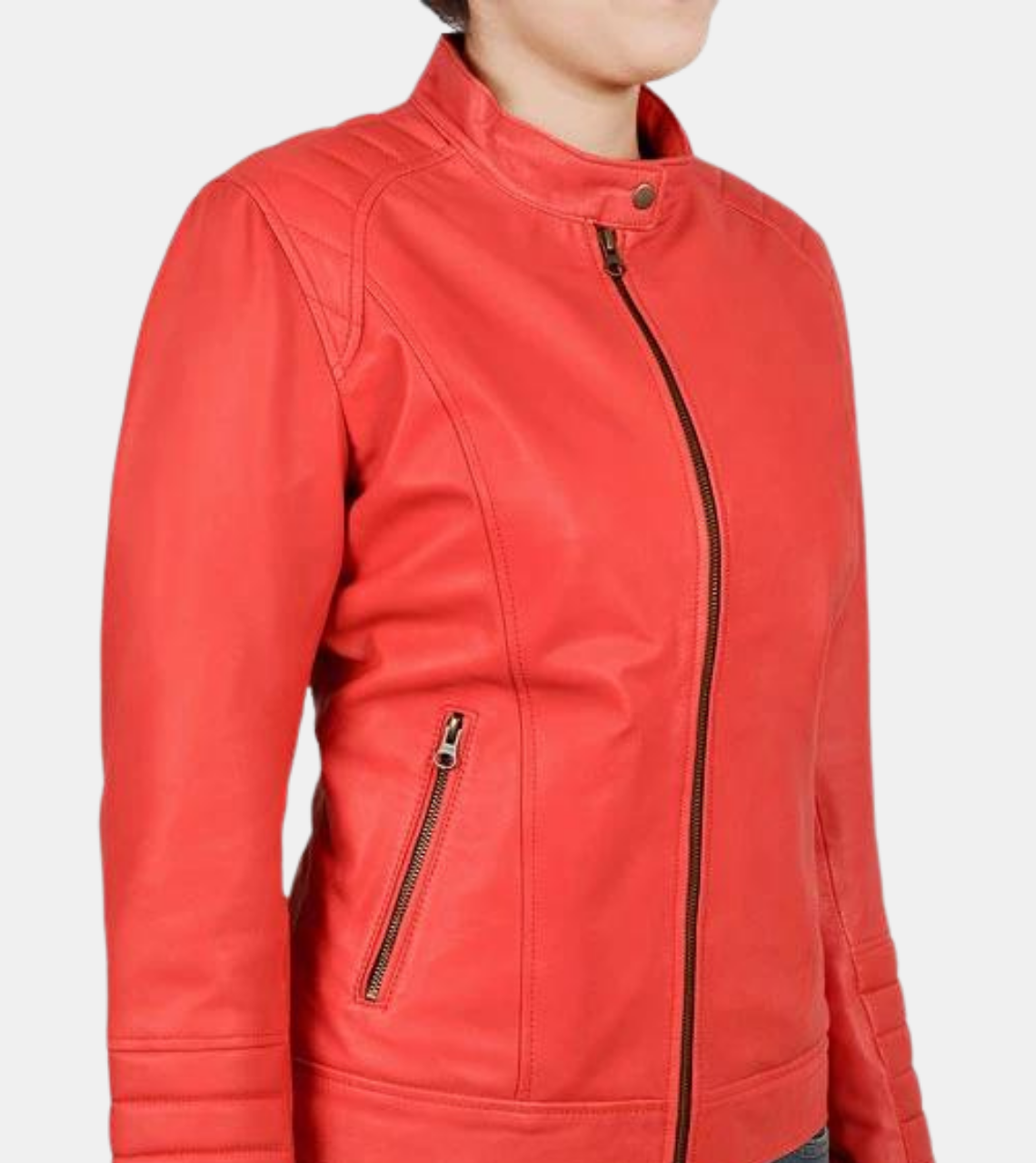 Windsor Red Leather Jacket For Women's