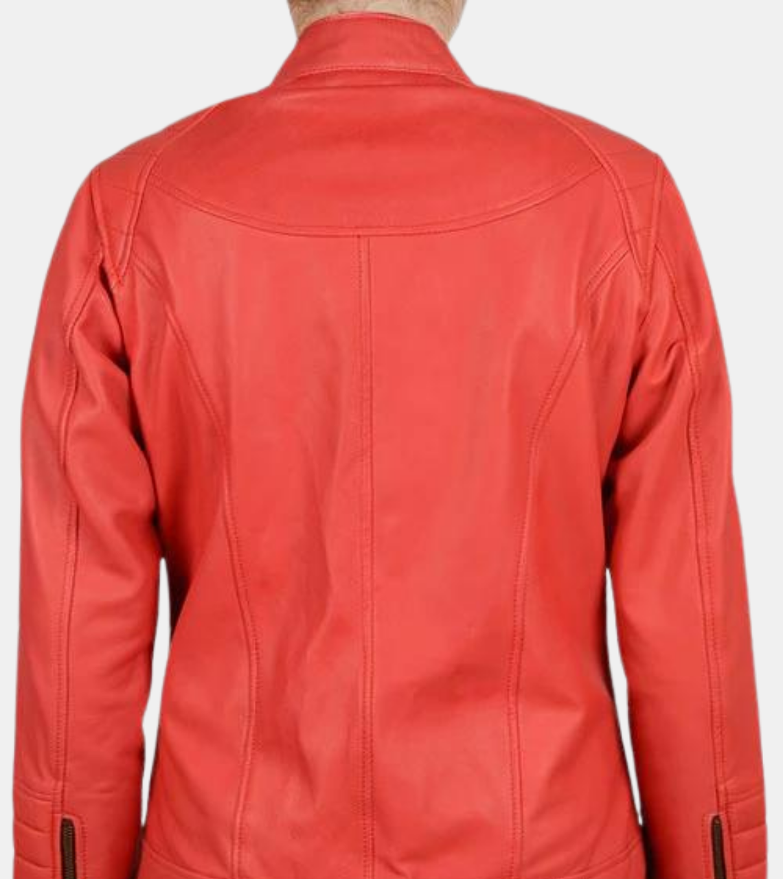 Windsor Women's Red Leather Jacket Back
