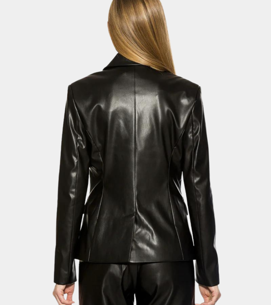 Melissa Black Women's Leather Blazer Back