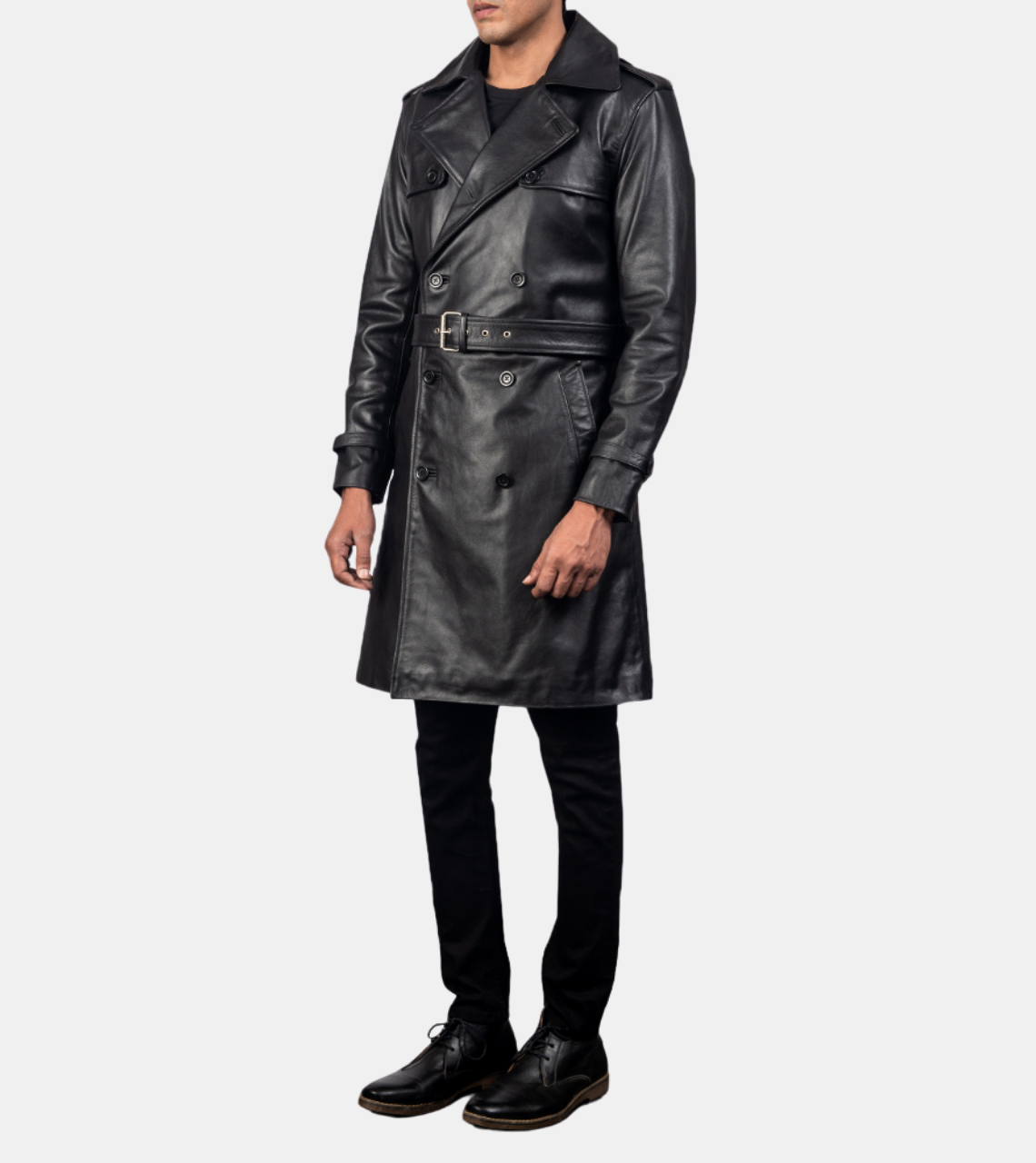 Cale Men's Black Leather coat