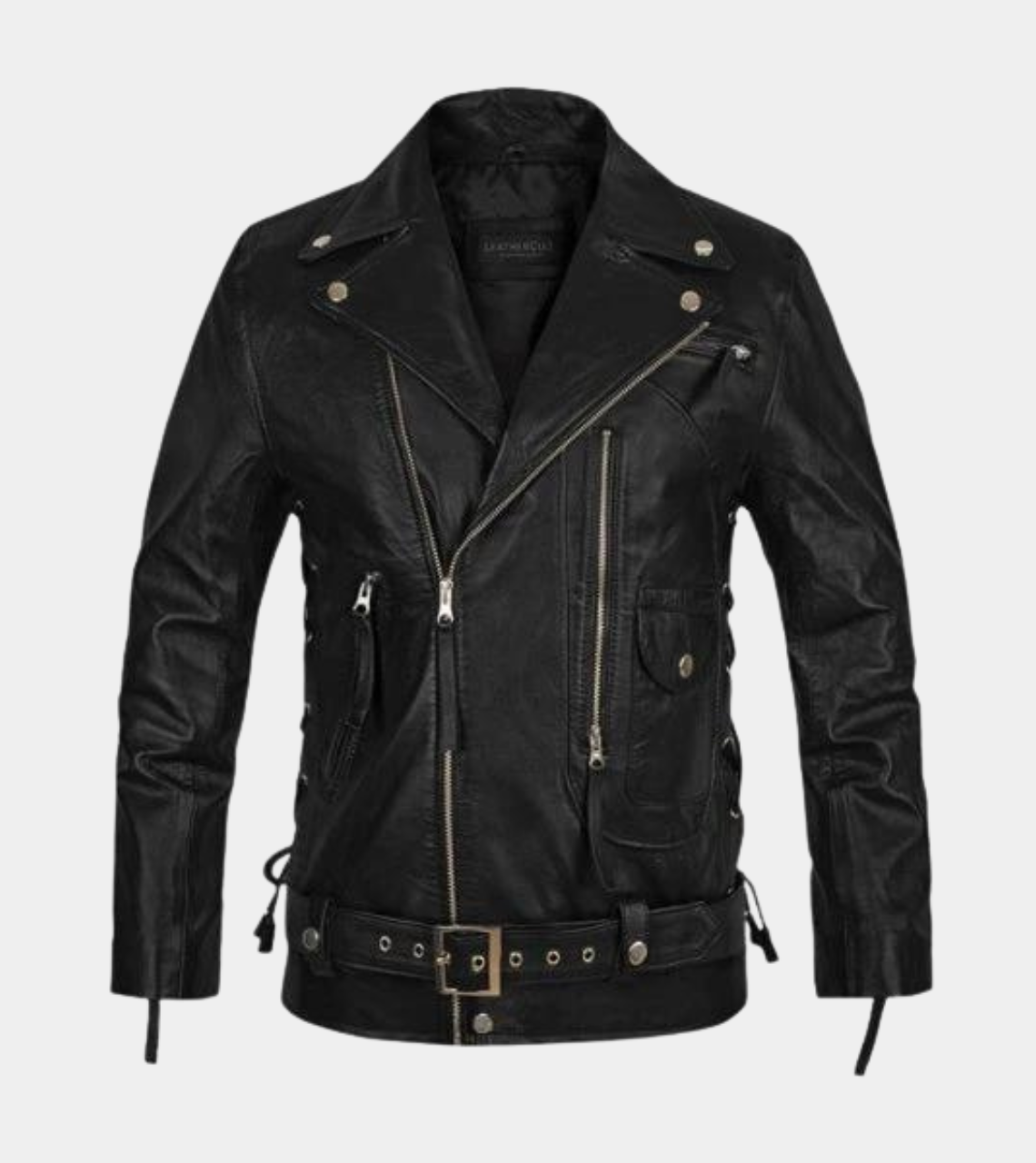 Freddy Belted Real Biker's Leather Jacket Men