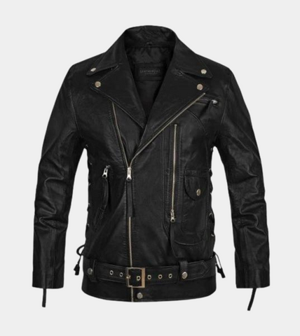 Freddy Belted Real Biker's Leather Jacket Men
