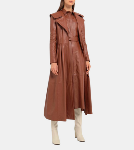  Brown Leather Coat