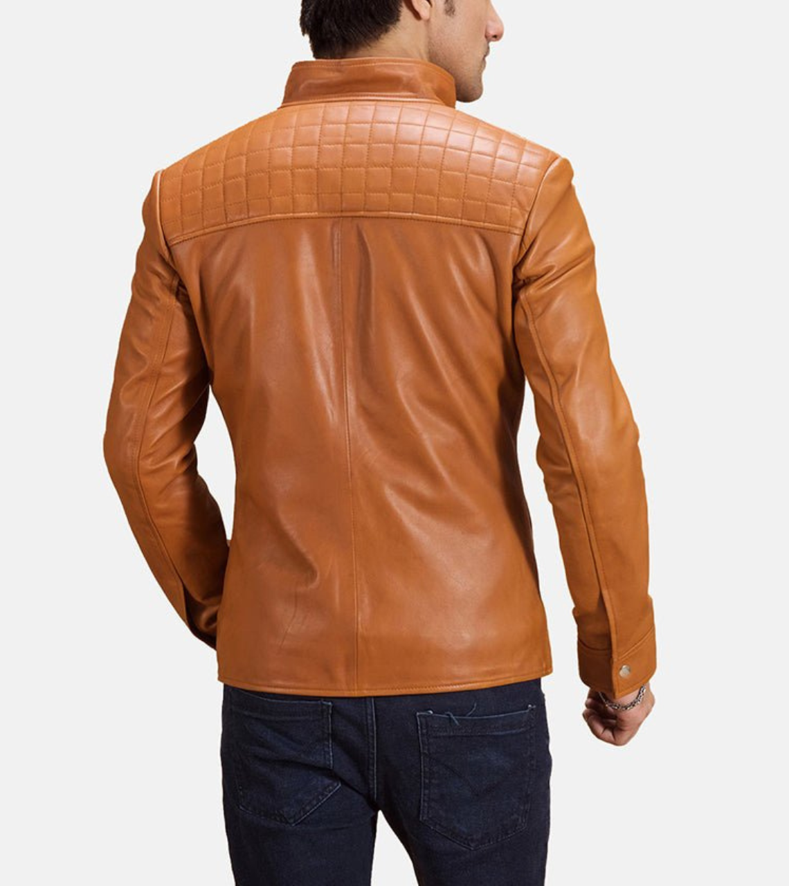 Men's Camel Brown Biker Leather Jacket