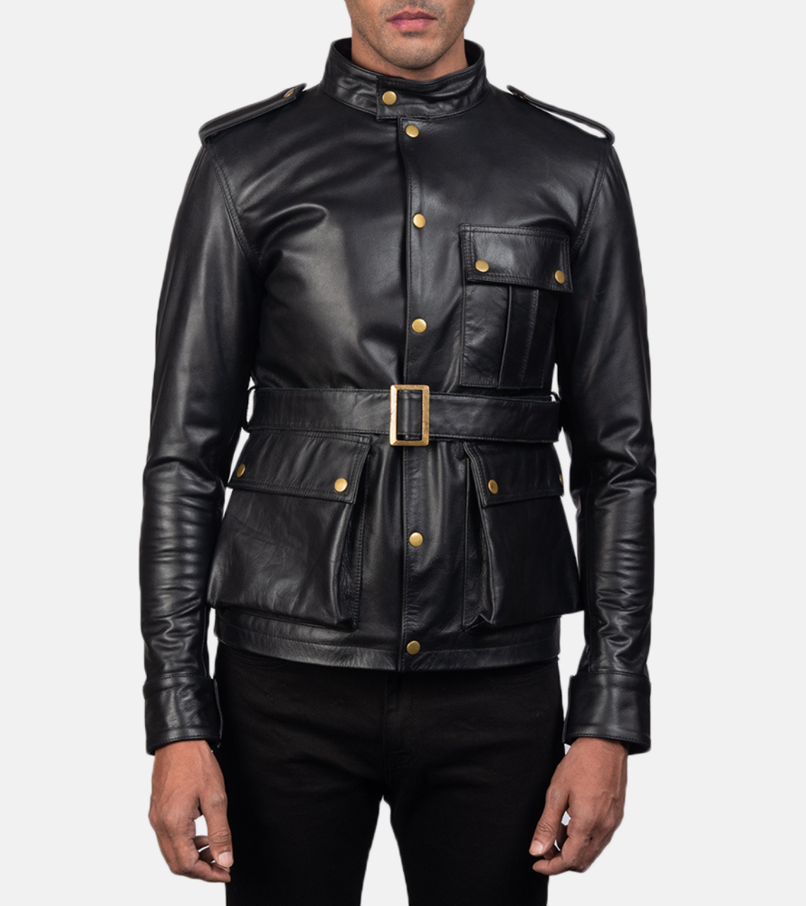 Hauspuff Black Leather Jacket