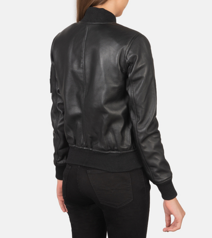 Ava Johns Leather Bomber Jacket