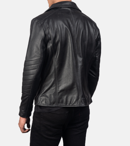 Bollons Leather Biker Jacket Back