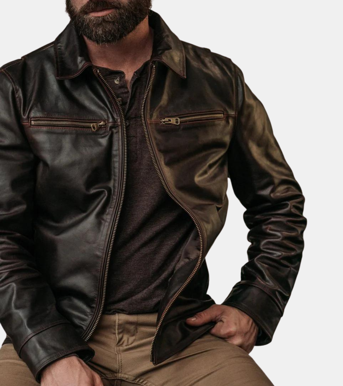 Meta  Men's Biker Leather Jacket