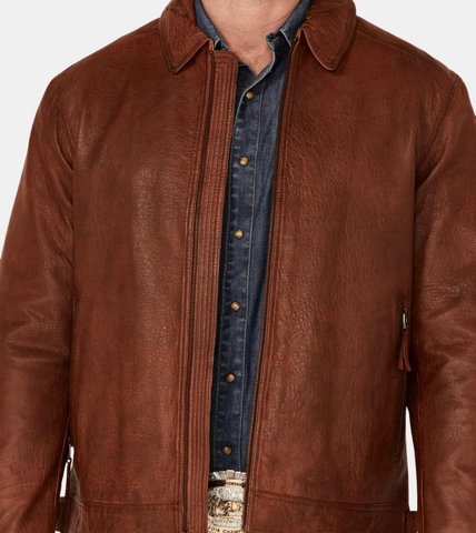 Cowboy Rugged Lambskin Leather Jacket For Men's