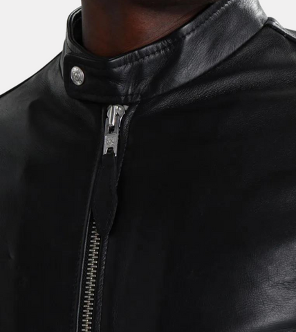 Caravan Black Biker Leather Jacket