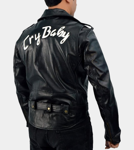 Cry Baby Inspired Men's Leather Jacket Back
