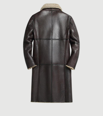 Women Shearling Sheepskin Leather Coat Back