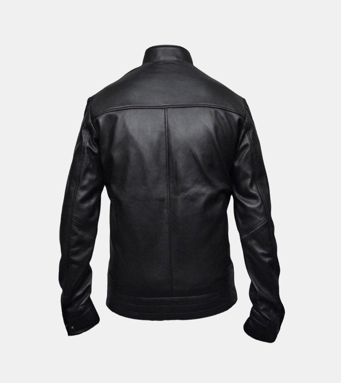 Alpha Printed Men's Biker Leather Jacket Back