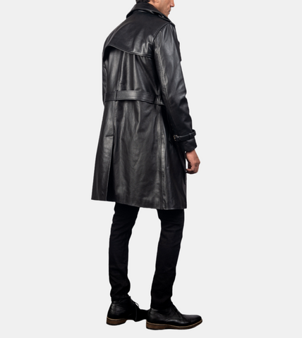 Cale Men's Black Leather coat