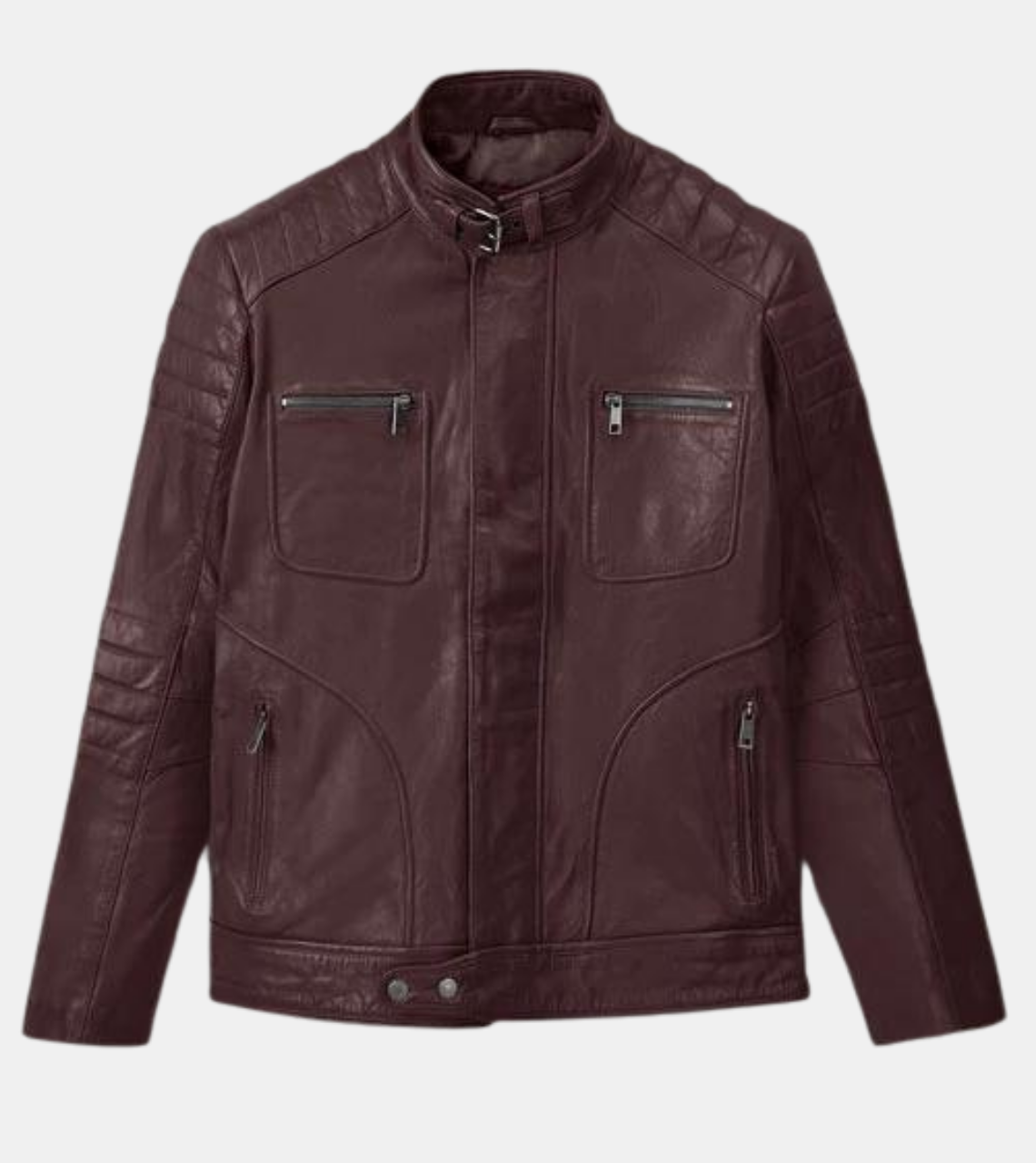 Lorenzo Men's Rosewood Quilted Leather Jacket