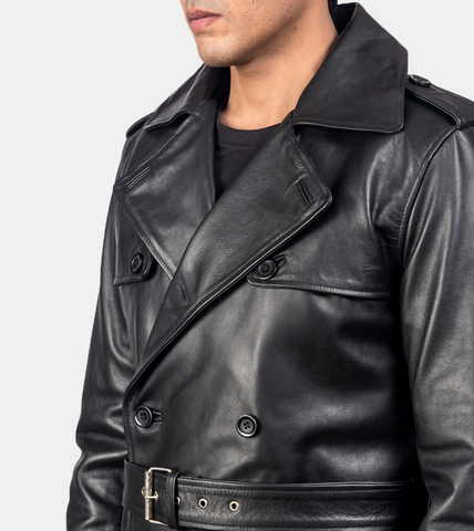 Cale Men's Black Leather coat