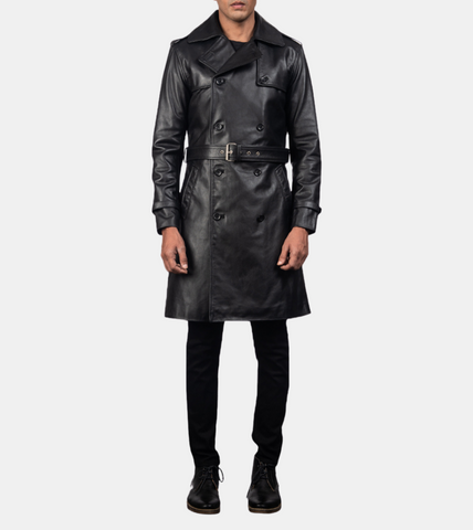 Cale Men's Black Leather coat