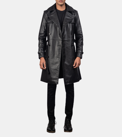 Cale Men's Black Leather coat