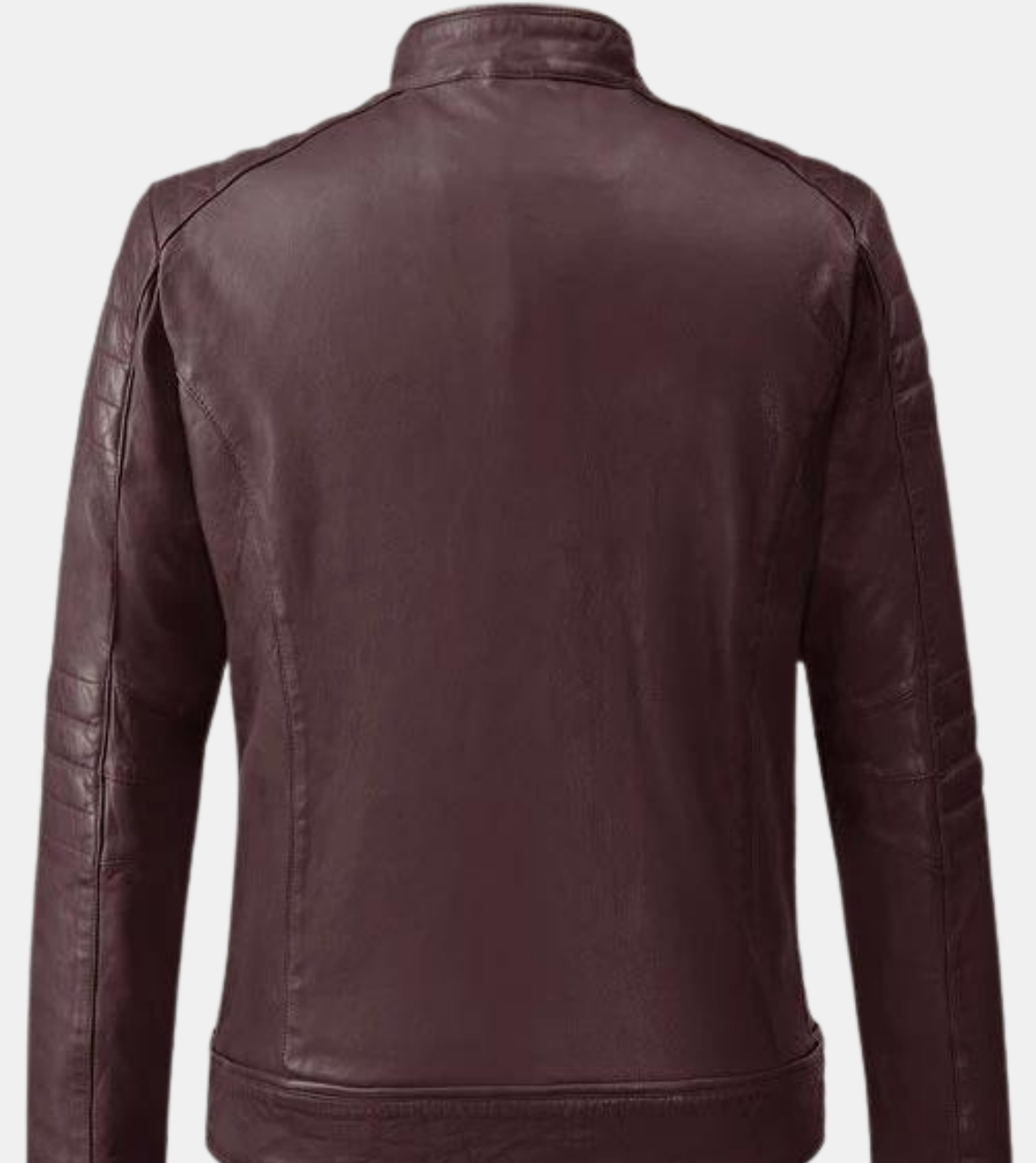 Lorenzo Men's Rosewood Quilted Leather Jacket Back