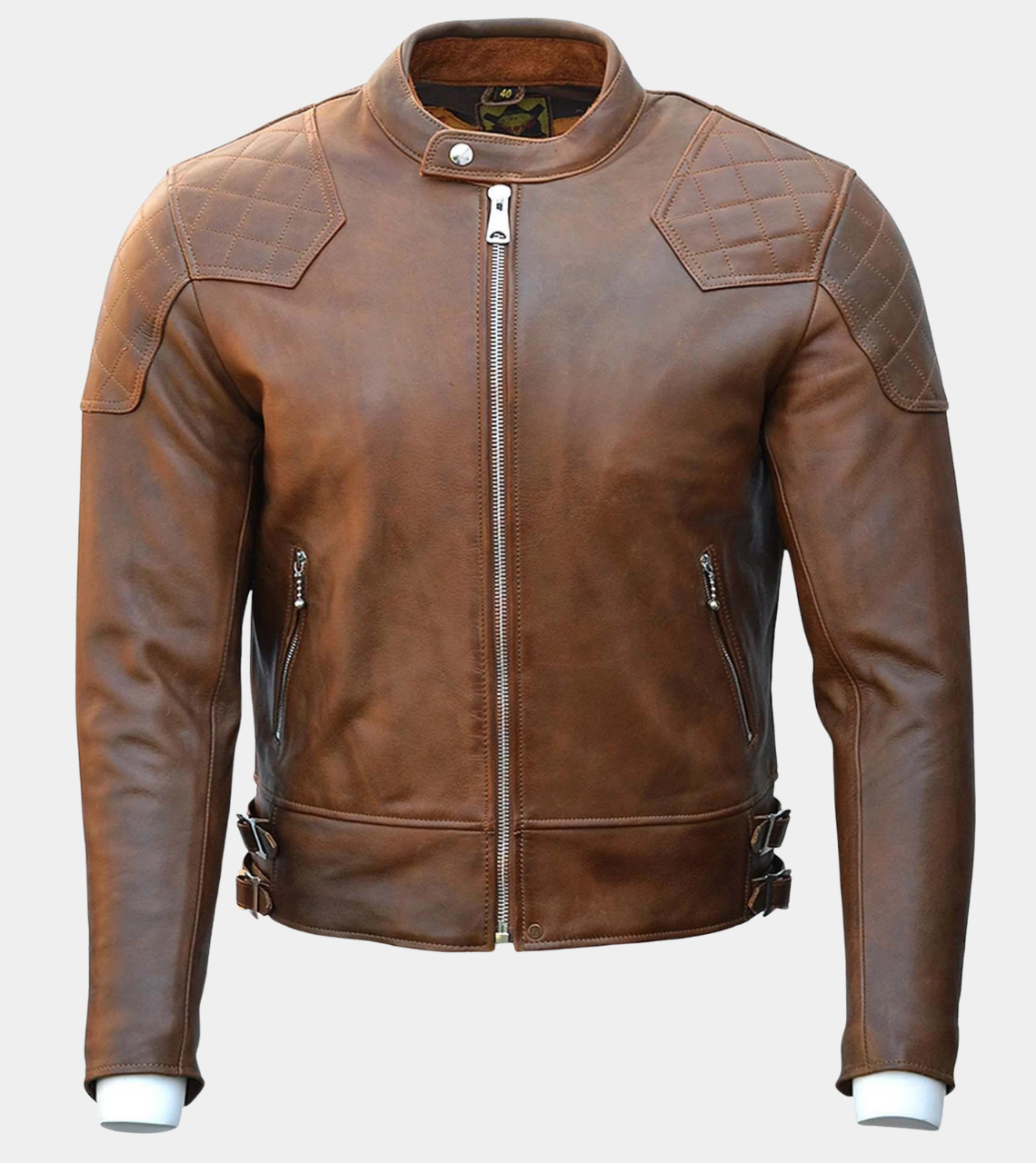 Distressed Men's Leather Jacket