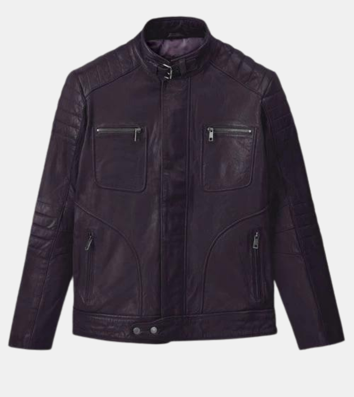 Lorenzo Men's Violet Quilted Leather Jacket