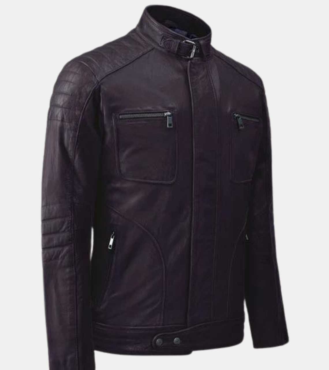  Violet Quilted Leather Jacket