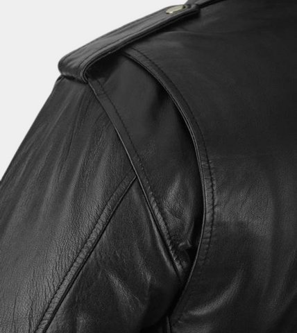 Cry Baby Inspired Men's Leather Jacket Shoulder