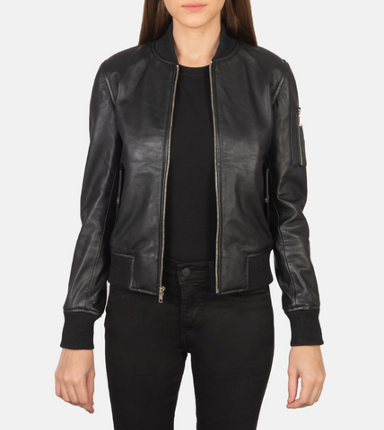 Ava Johns Leather Bomber Jacket