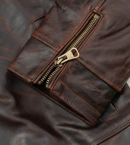 Meta Biker Leather Jacket Cuff